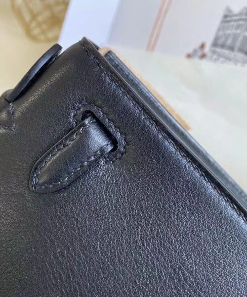 1:1 Replica Hermes Mini Kelly KP Pochette Black/Khaki Green/Yellow/Brown For Women 22cm / 8.7in