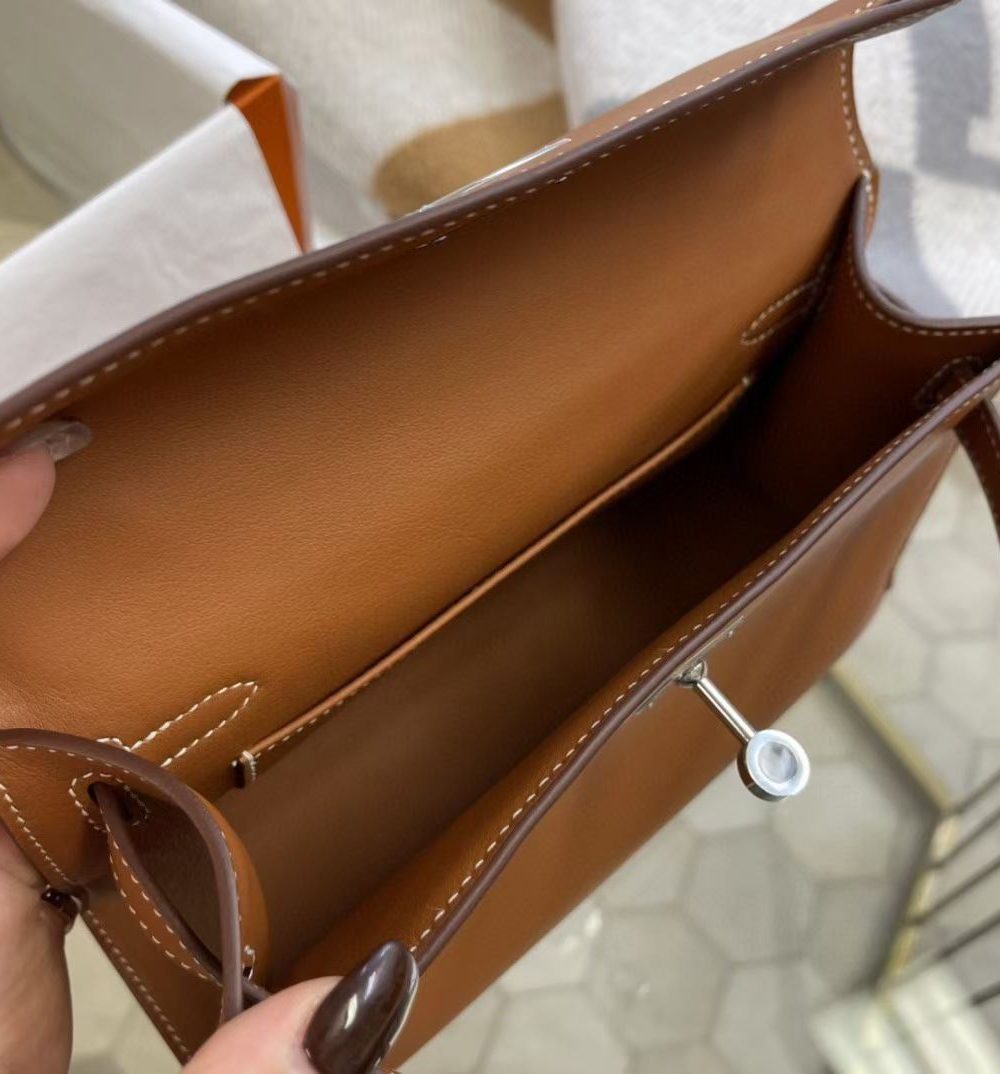 1:1 Replica Hermes Mini Kelly KP Pochette Black/Khaki Green/Yellow/Brown For Women 22cm / 8.7in