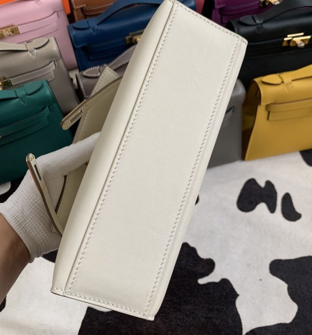 1:1 Replica Hermes Mini Kelly KP Pochette Black/Light Brown/Pink/Yellow/White For Women 22cm / 8.7in