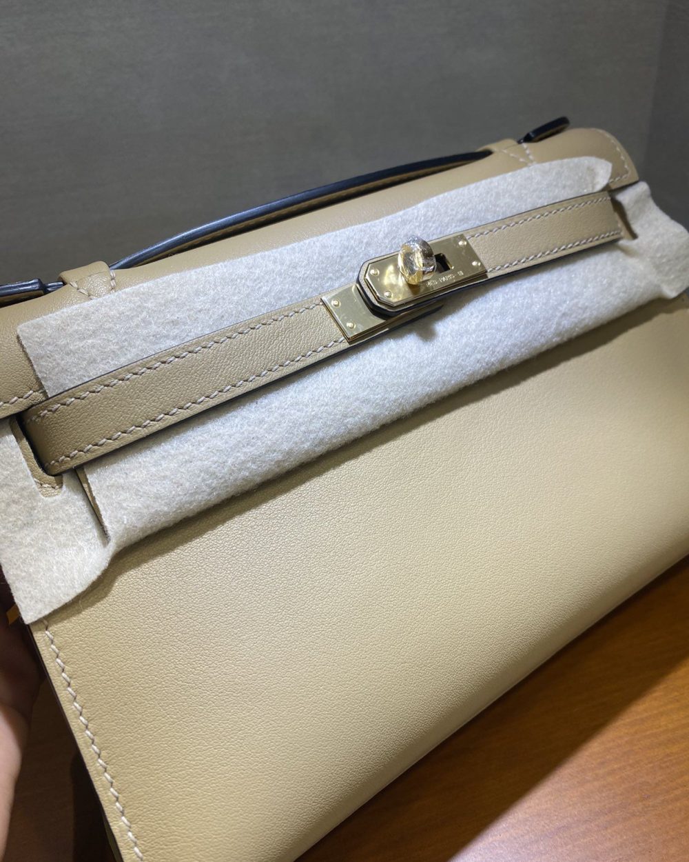 1:1 Replica Hermes Mini Kelly KP Pochette Black/Light Brown/Pink/Yellow/White For Women 22cm / 8.7in