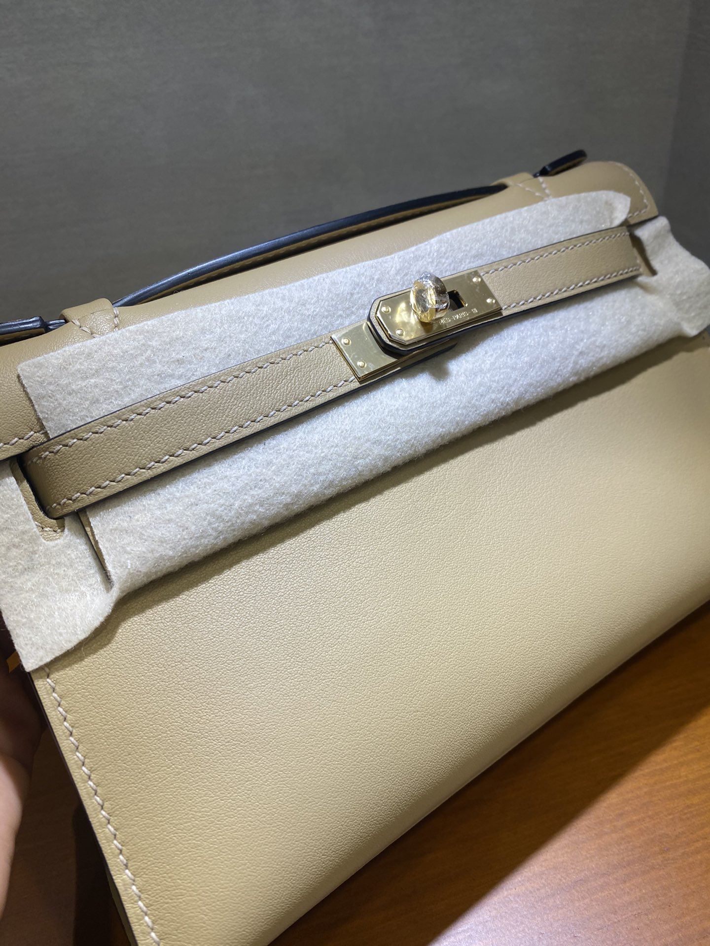 1:1 Replica Hermes Mini Kelly KP Pochette Black/Light Brown/Pink/Yellow/White For Women 22cm / 8.7in - Image 23