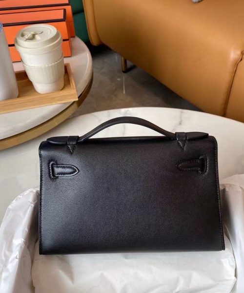 1:1 Replica Hermes Mini Kelly KP Pochette Black/Light Brown/Pink/Yellow/White For Women 22cm / 8.7in