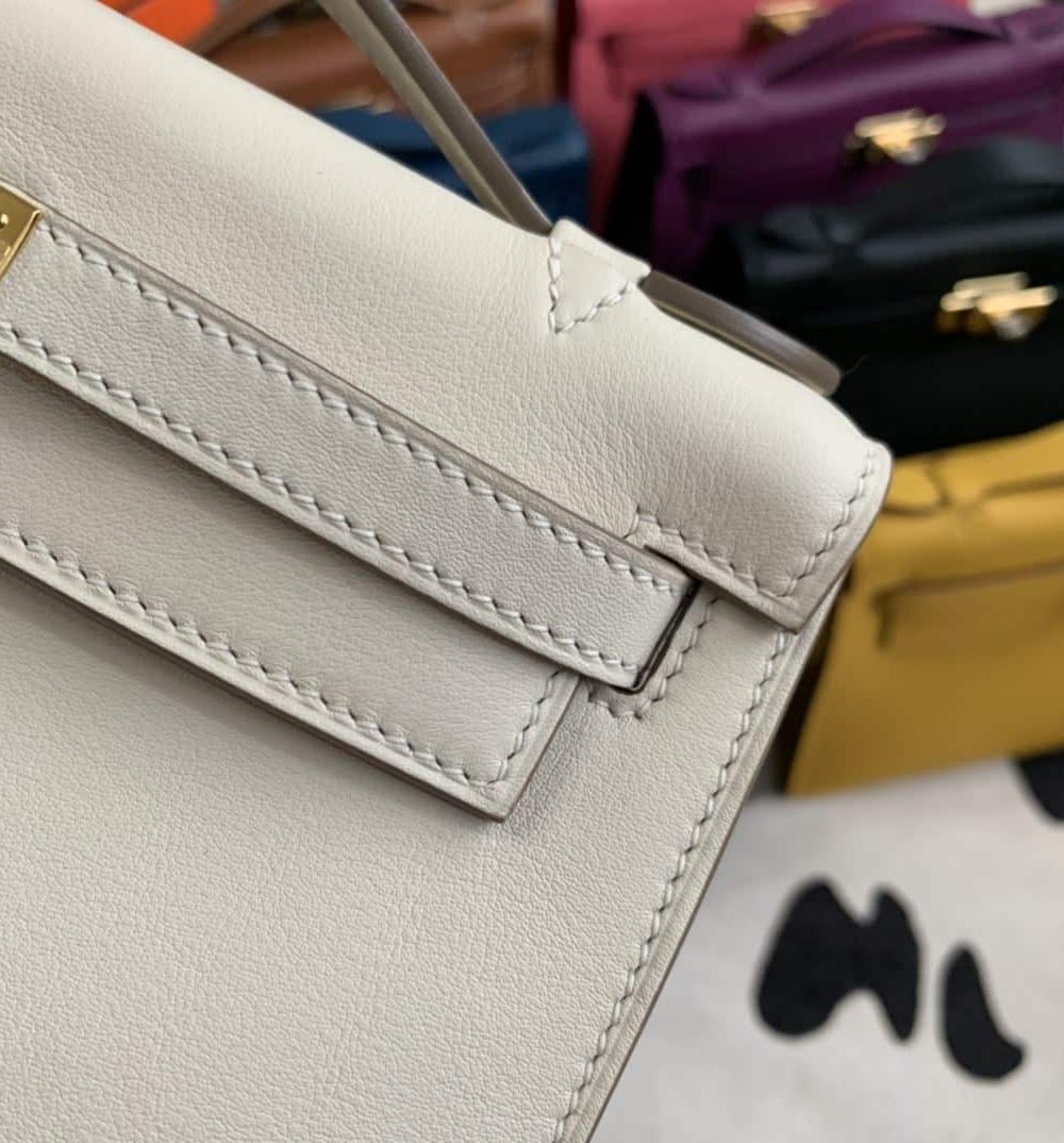 1:1 Replica Hermes Mini Kelly KP Pochette Black/Light Brown/Pink/Yellow/White For Women 22cm / 8.7in