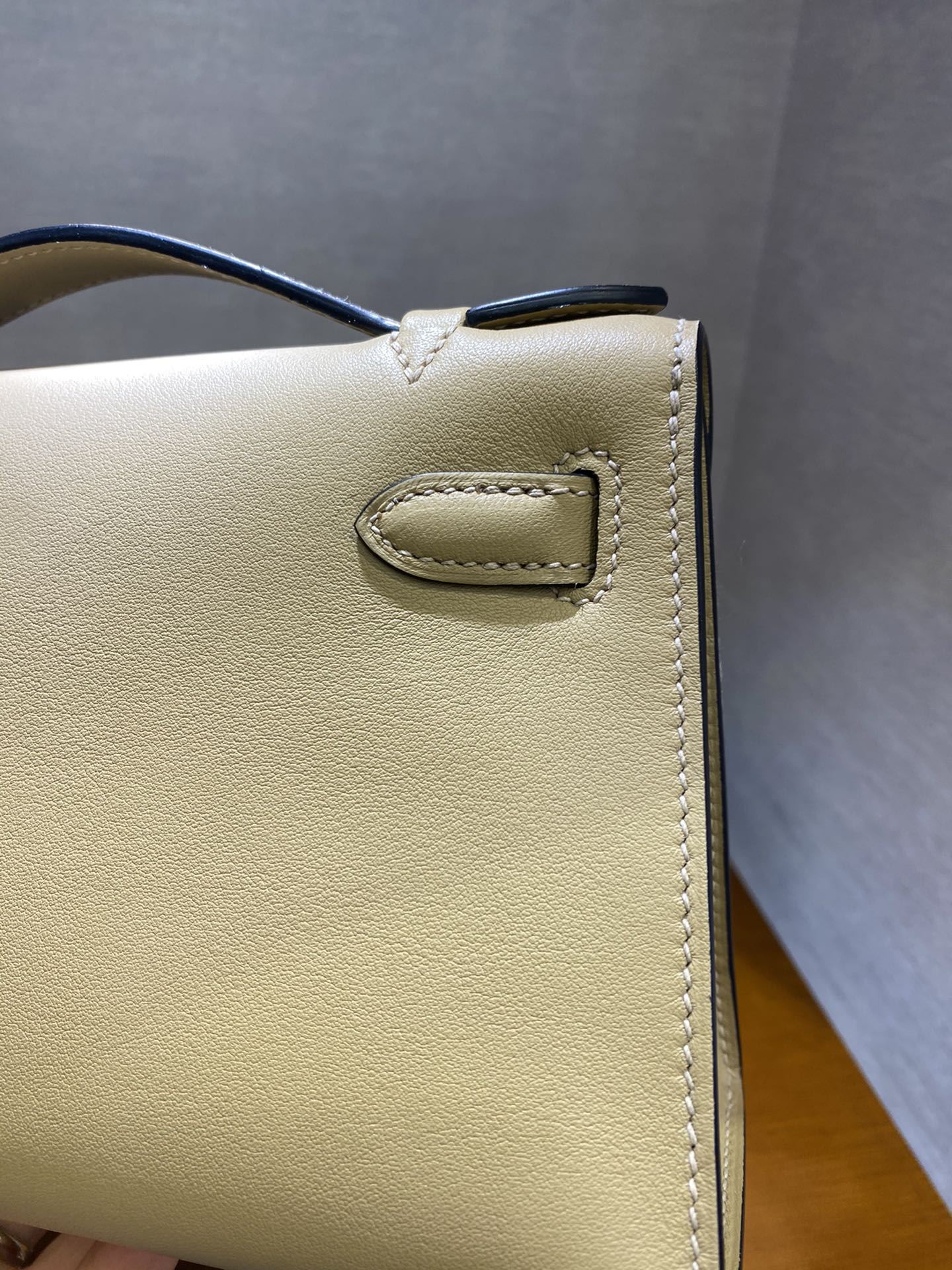 1:1 Replica Hermes Mini Kelly KP Pochette Black/Light Brown/Pink/Yellow/White For Women 22cm / 8.7in - Image 20