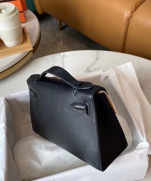 1:1 Replica Hermes Mini Kelly KP Pochette Black/Light Brown/Pink/Yellow/White For Women 22cm / 8.7in