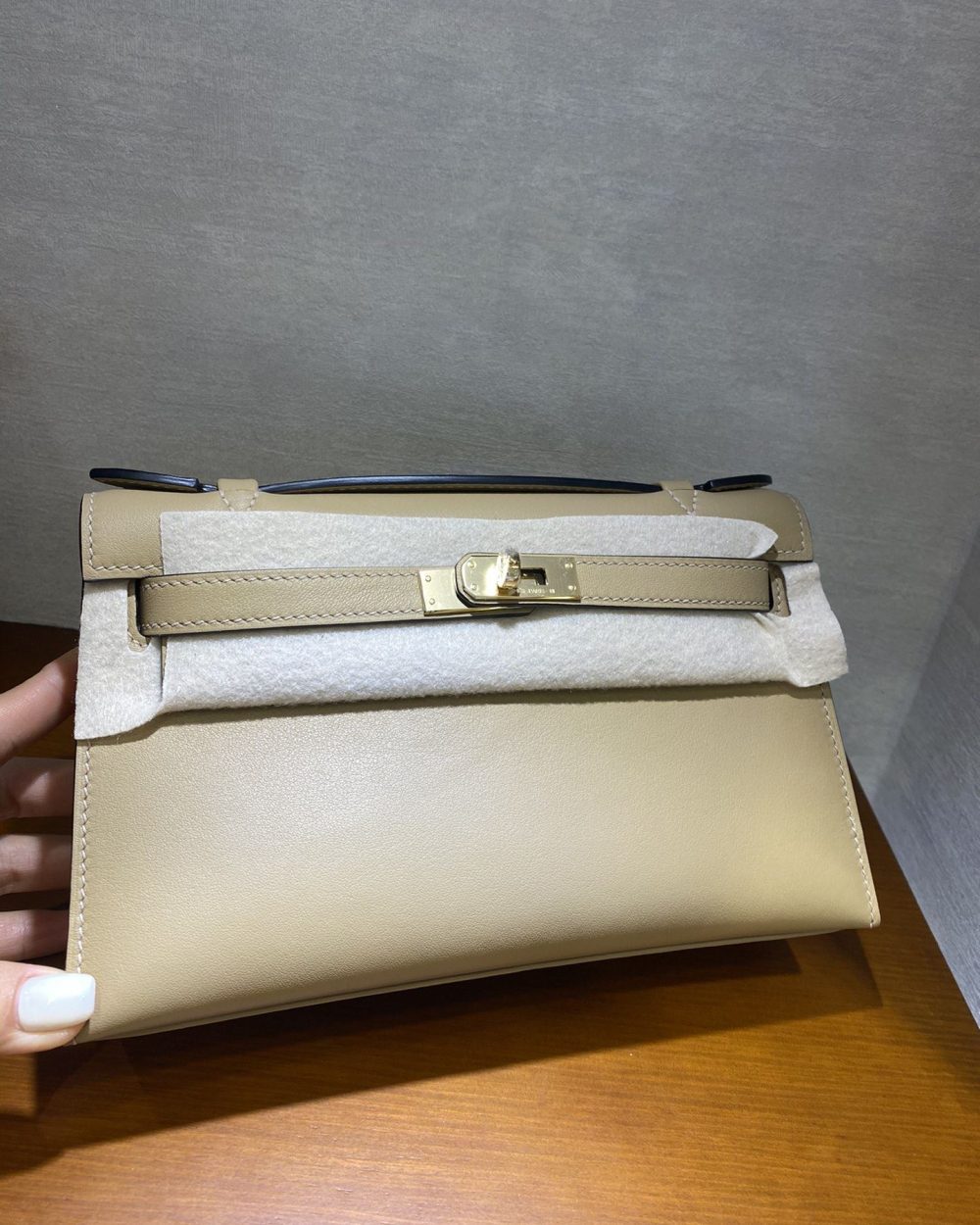 1:1 Replica Hermes Mini Kelly KP Pochette Black/Light Brown/Pink/Yellow/White For Women 22cm / 8.7in