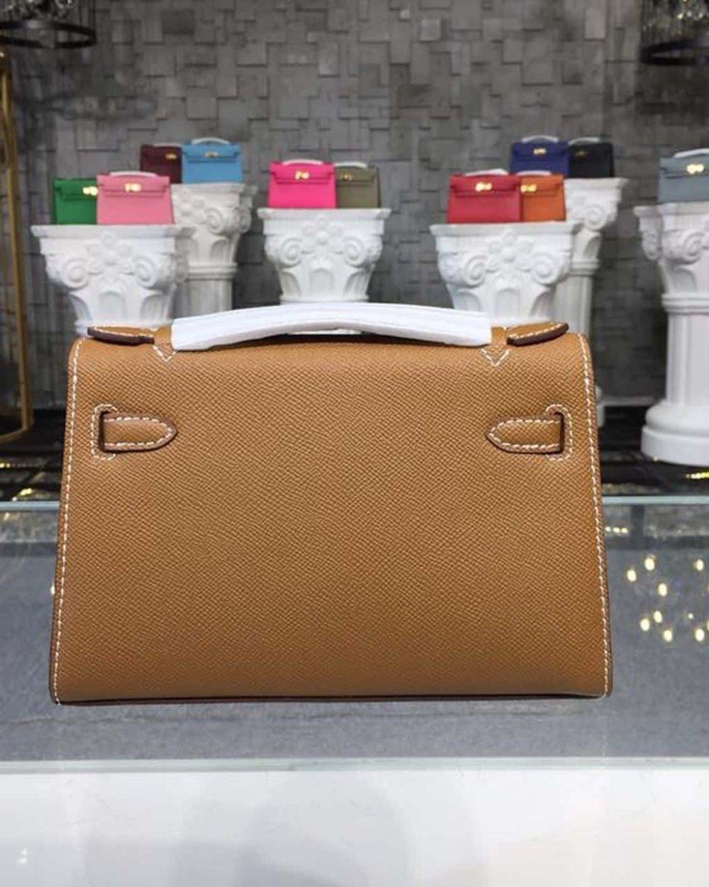 1:1 Replica Hermes Mini Kelly KP Pochette Gold For Women Hermes Mini Kelly KP Pochette Gold For Women Gold Toned Hardware 8.7in/22cm8.7in/22cm