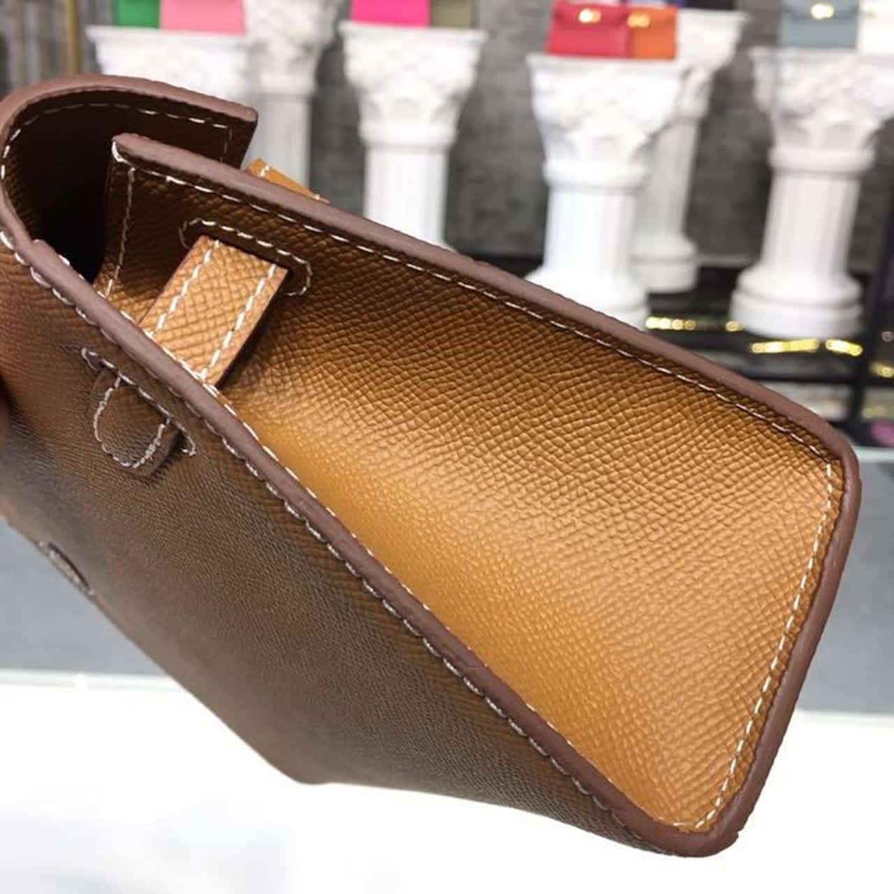 1:1 Replica Hermes Mini Kelly KP Pochette Gold For Women Hermes Mini Kelly KP Pochette Gold For Women Gold Toned Hardware 8.7in/22cm8.7in/22cm - Image 6