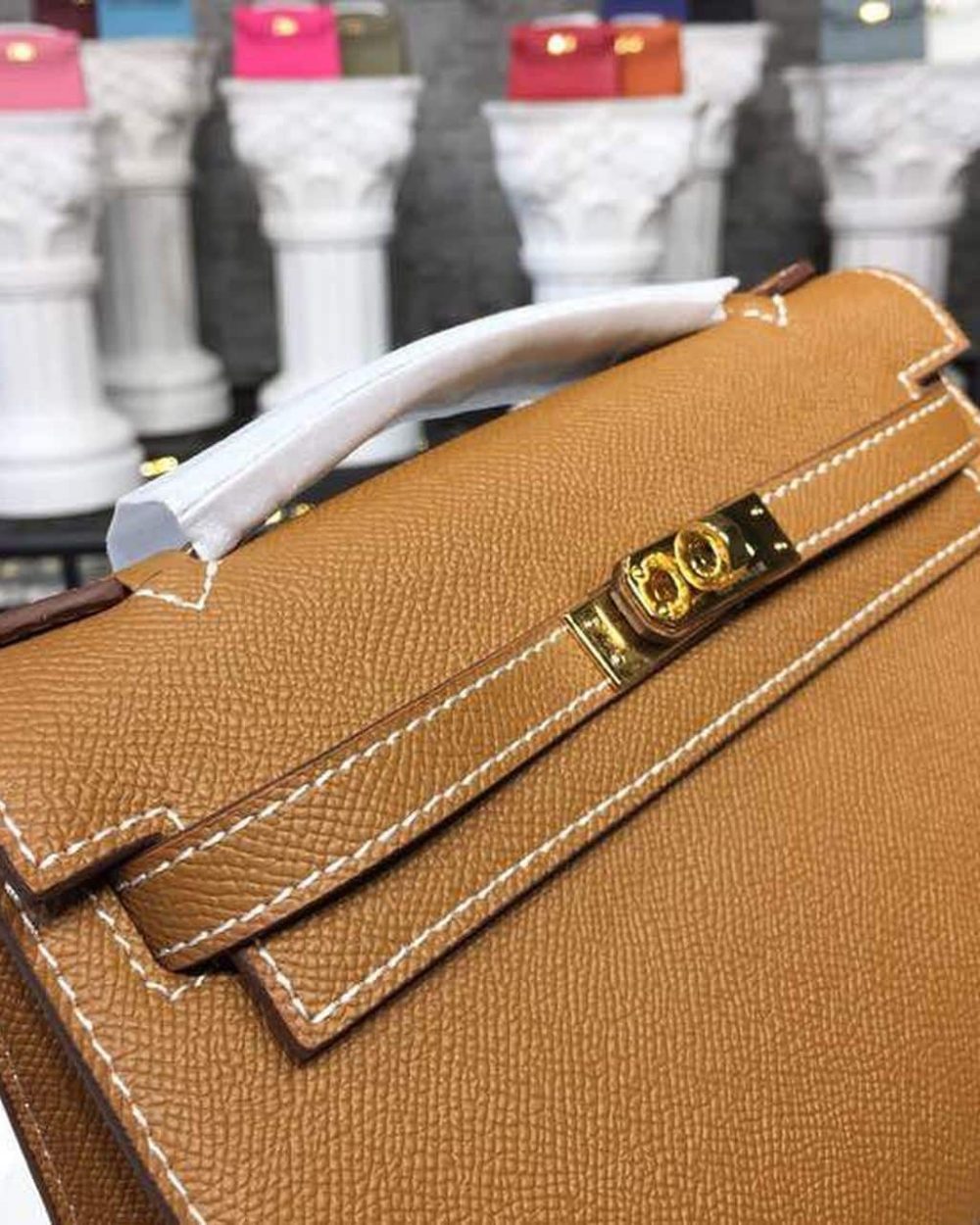 1:1 Replica Hermes Mini Kelly KP Pochette Gold For Women Hermes Mini Kelly KP Pochette Gold For Women Gold Toned Hardware 8.7in/22cm8.7in/22cm