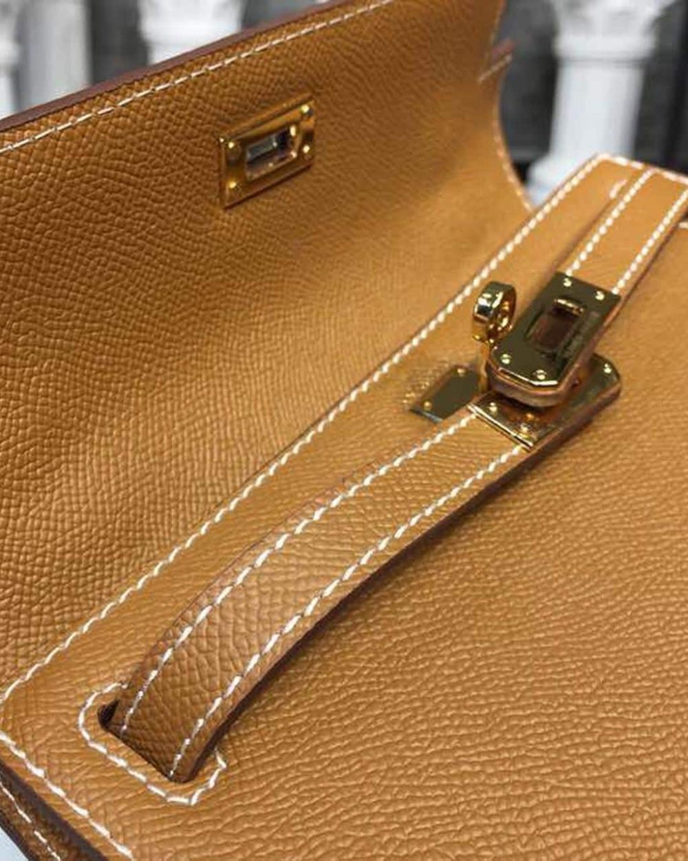 1:1 Replica Hermes Mini Kelly KP Pochette Gold For Women Hermes Mini Kelly KP Pochette Gold For Women Gold Toned Hardware 8.7in/22cm8.7in/22cm