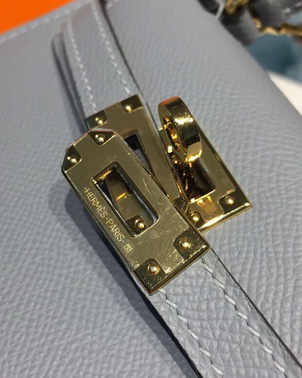 1:1 Replica Hermes Mini Kelly Light Blue For Women Gold Toned Hardware 7.5in/19cm