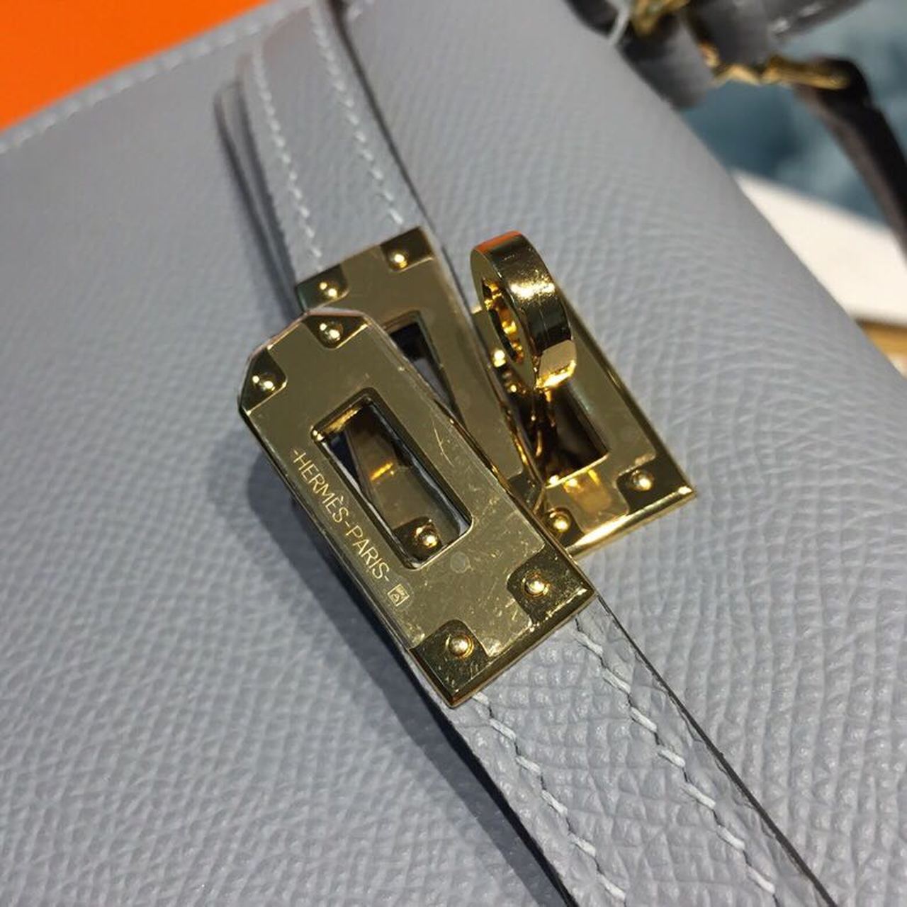 1:1 Replica Hermes Mini Kelly Light Blue For Women Gold Toned Hardware 7.5in/19cm - Image 9