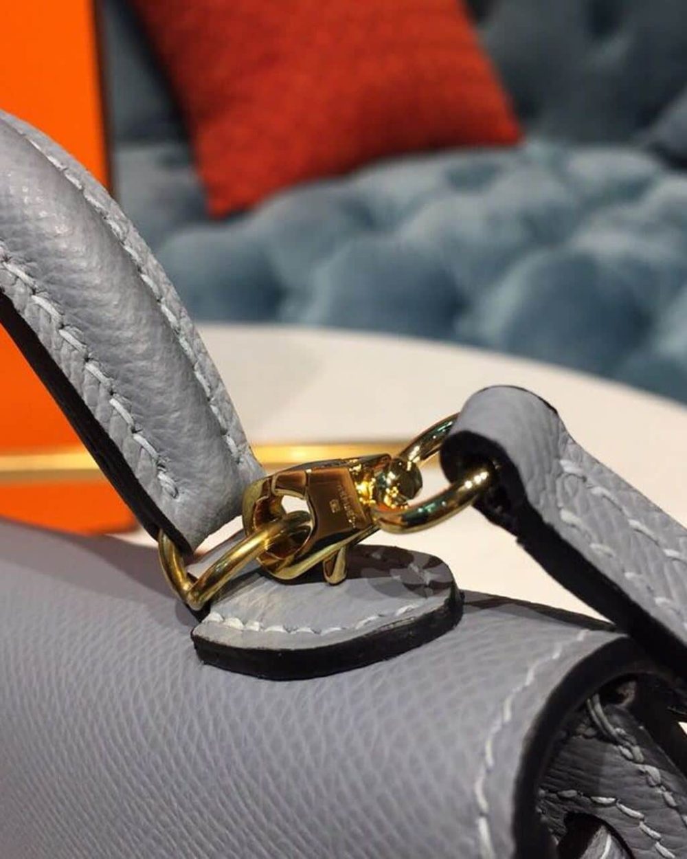 1:1 Replica Hermes Mini Kelly Light Blue For Women Gold Toned Hardware 7.5in/19cm