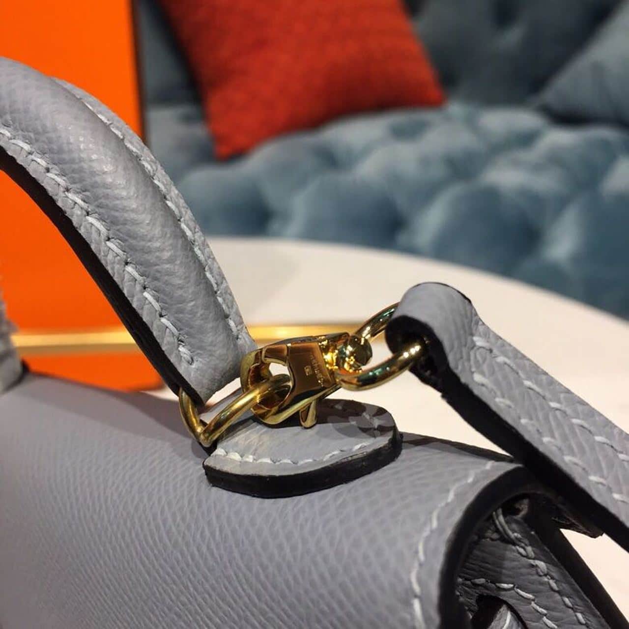 1:1 Replica Hermes Mini Kelly Light Blue For Women Gold Toned Hardware 7.5in/19cm - Image 13