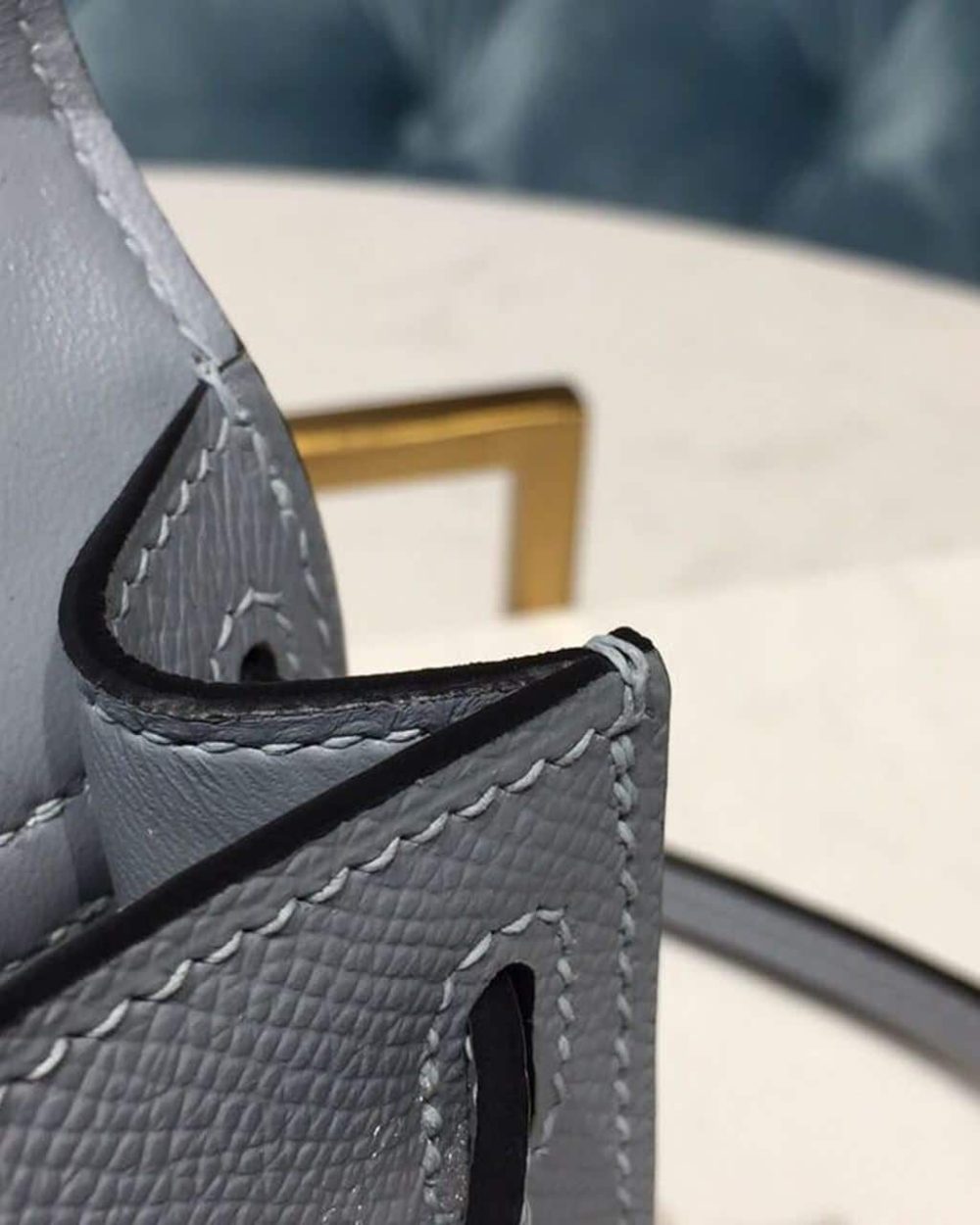 1:1 Replica Hermes Mini Kelly Light Blue For Women Gold Toned Hardware 7.5in/19cm