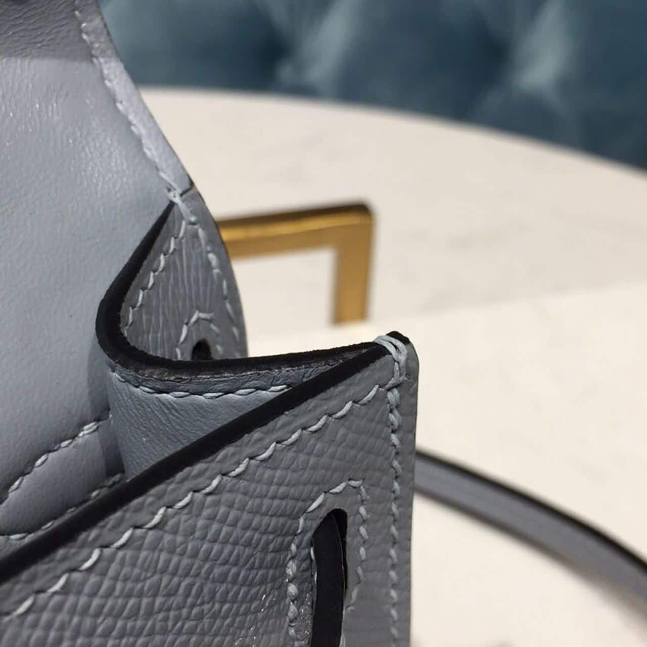 1:1 Replica Hermes Mini Kelly Light Blue For Women Gold Toned Hardware 7.5in/19cm - Image 12