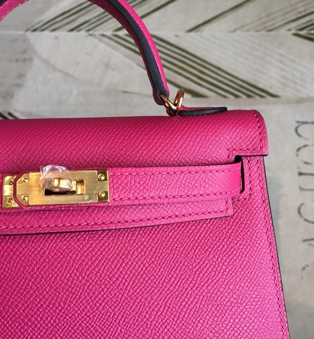 1:1 Replica Hermes Mini Kelly Pink For Women Gold Toned Hardware 7.5in/19cm