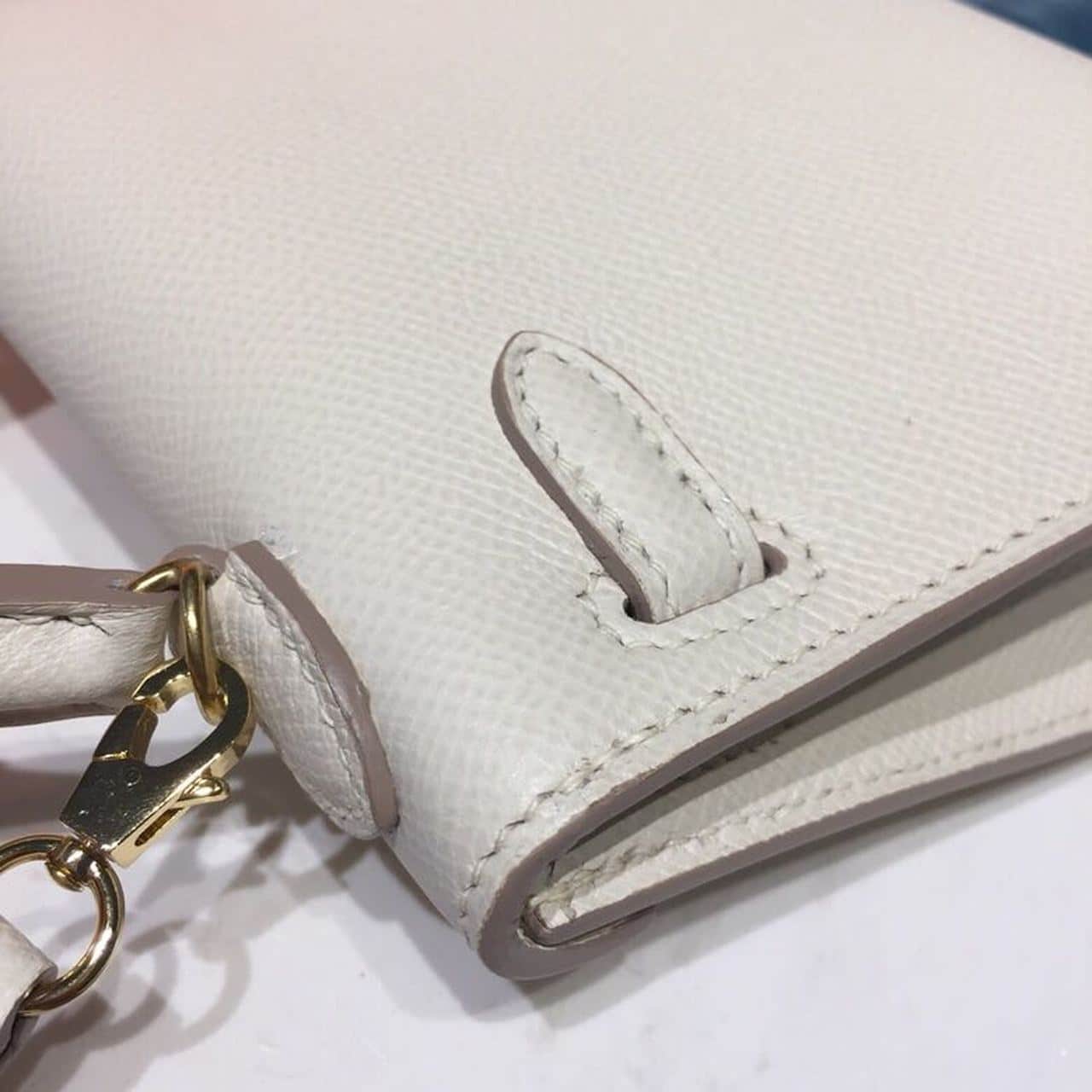 1:1 Replica Hermes Mini Kelly White For Women Gold Toned Hardware 7.5in/19cm - Image 8