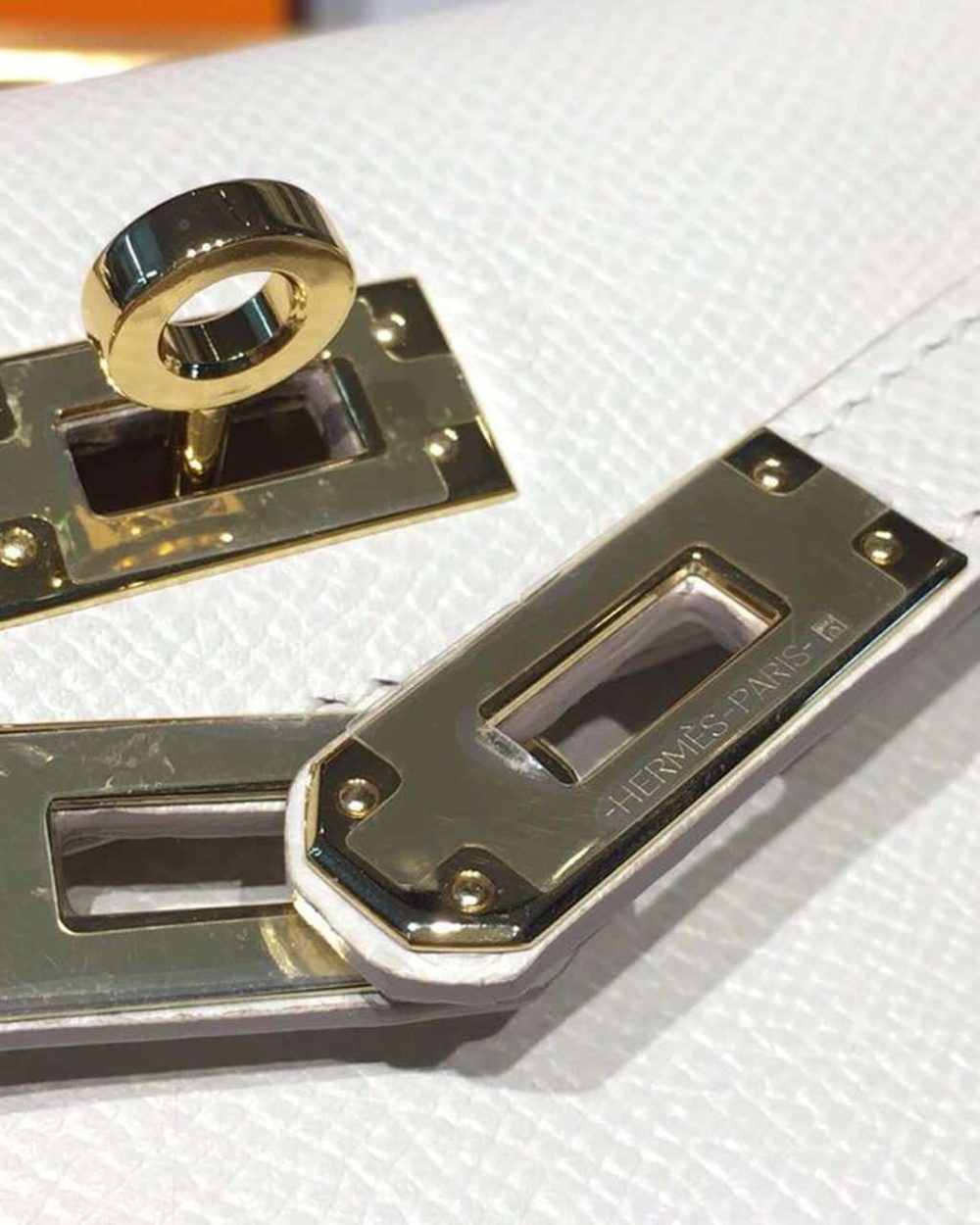 1:1 Replica Hermes Mini Kelly White For Women Gold Toned Hardware 7.5in/19cm