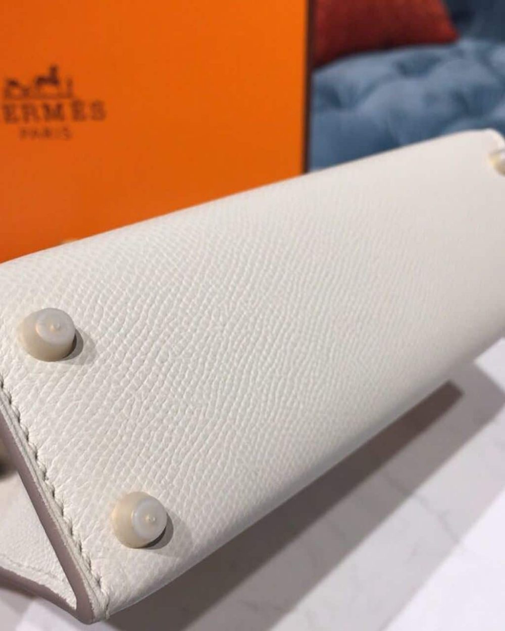 1:1 Replica Hermes Mini Kelly White For Women Gold Toned Hardware 7.5in/19cm