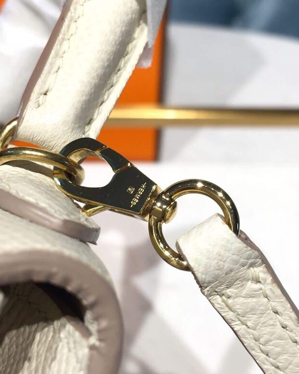 1:1 Replica Hermes Mini Kelly White For Women Gold Toned Hardware 7.5in/19cm