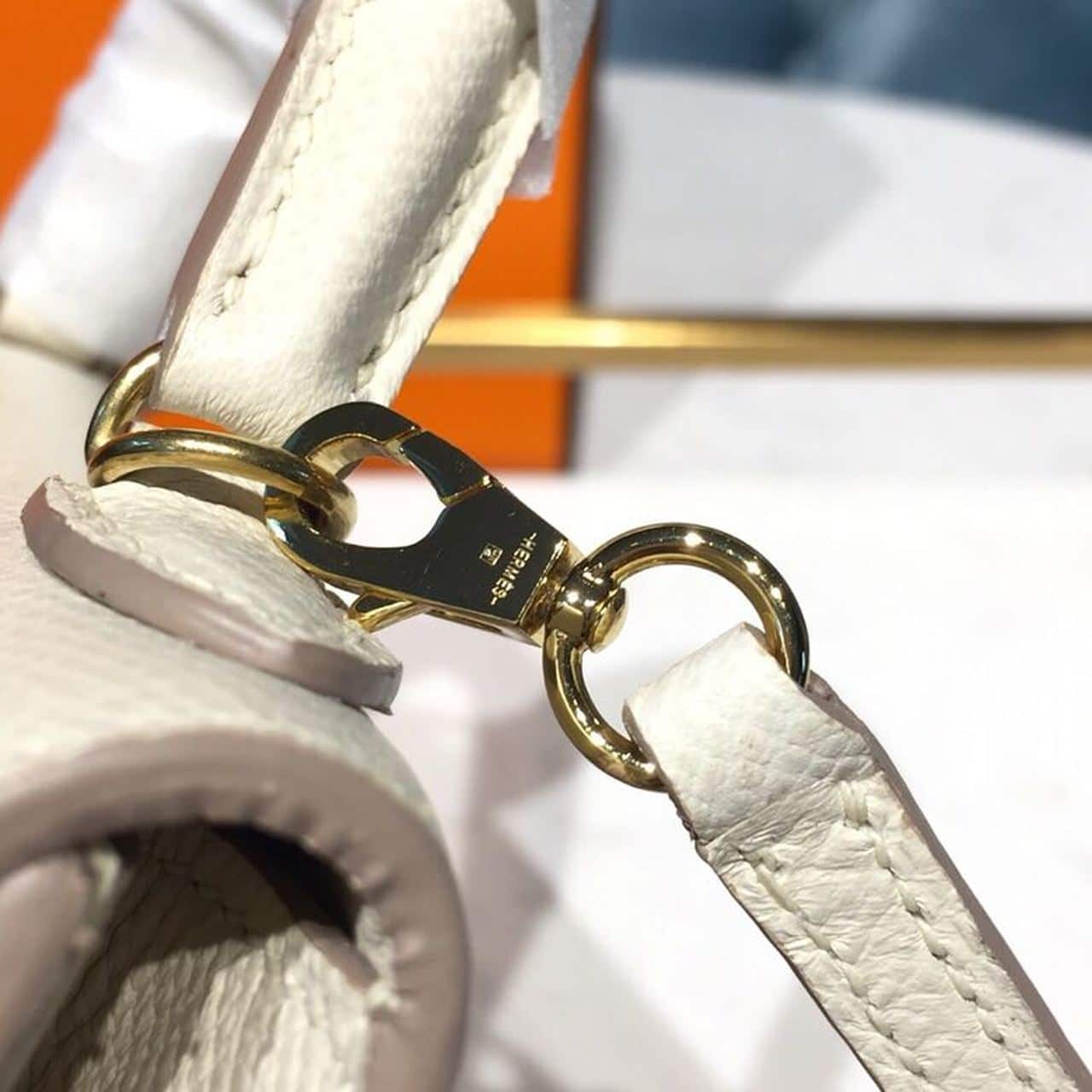 1:1 Replica Hermes Mini Kelly White For Women Gold Toned Hardware 7.5in/19cm - Image 9