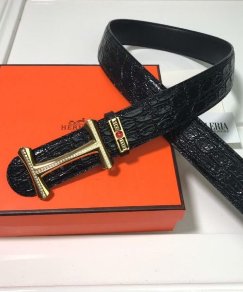 1:1 Replica Hermes Mors H Belt Buckle & Strap Black For Women, Women Belt