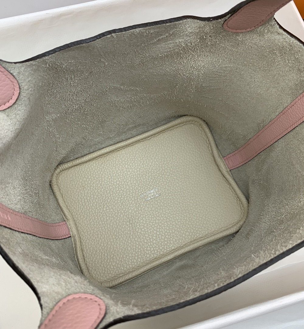 1:1 Replica Hermes Picotin Lock 18 Bag Beige/Pink With Silver-Toned Hardware For Women, Women's Handbags 7.1in/18cm