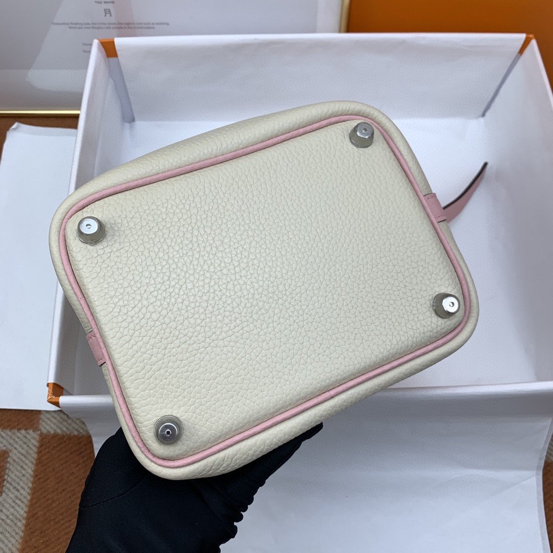 1:1 Replica Hermes Picotin Lock 18 Bag Beige/Pink With Silver-Toned Hardware For Women, Women's Handbags 7.1in/18cm - Image 5