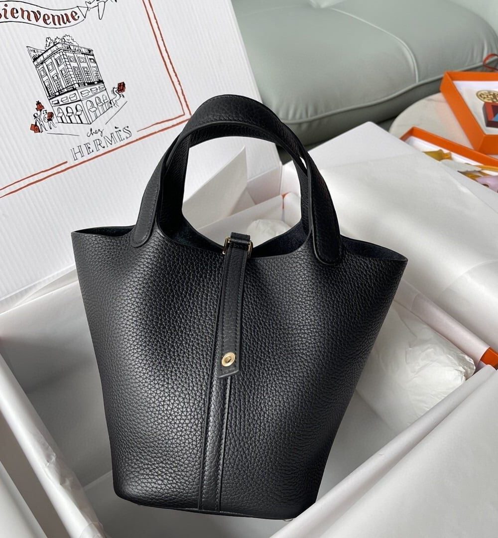 1:1 Replica Hermes Picotin Lock 18 Bag Black For Women, Women's Handbags 7.1in/18cm