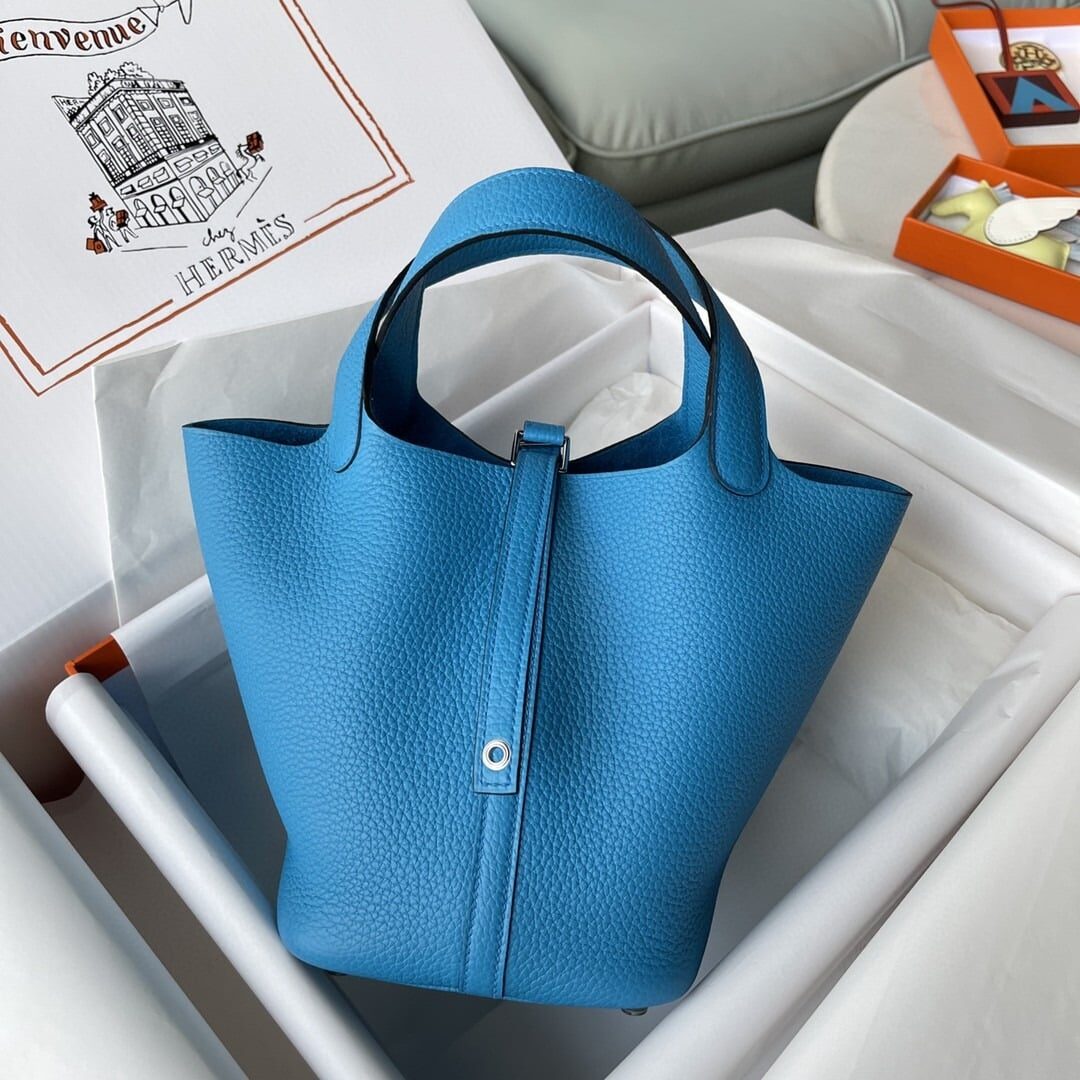 1:1 Replica Hermes Picotin Lock 18 Bag Blue For Women, Women's Handbags 7.1in/18cm