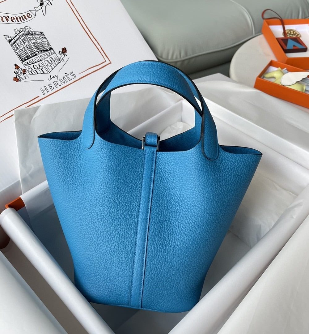 1:1 Replica Hermes Picotin Lock 18 Bag Blue For Women, Women's Handbags 7.1in/18cm