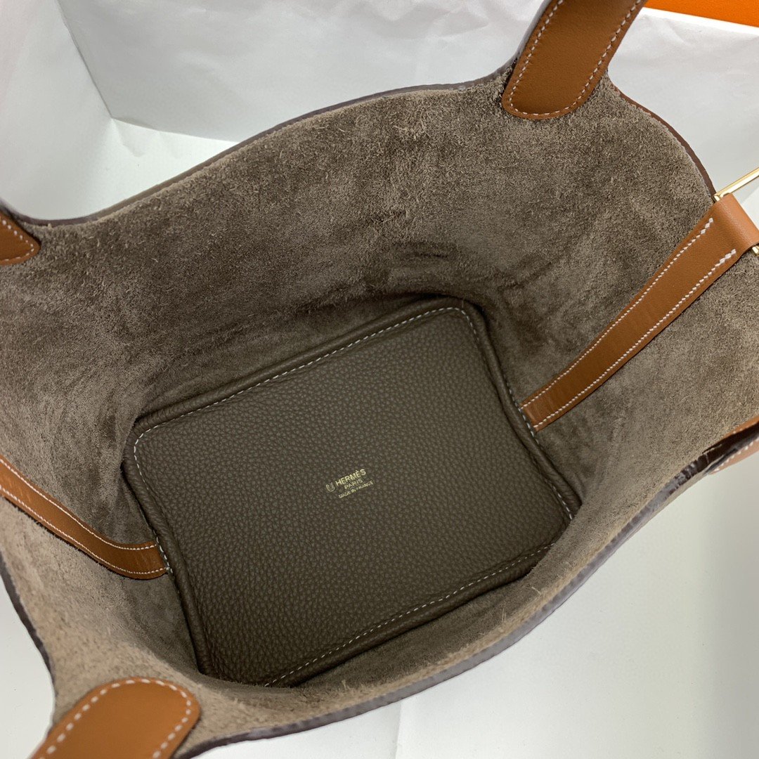 1:1 Replica Hermes Picotin Lock 18 Bag Etoupe/Brown With Gold-Toned Hardware For Women, Women's Handbags 7.1in/18cm - Image 2