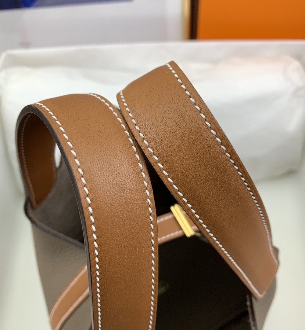 1:1 Replica Hermes Picotin Lock 18 Bag Etoupe/Brown With Gold-Toned Hardware For Women, Women's Handbags 7.1in/18cm