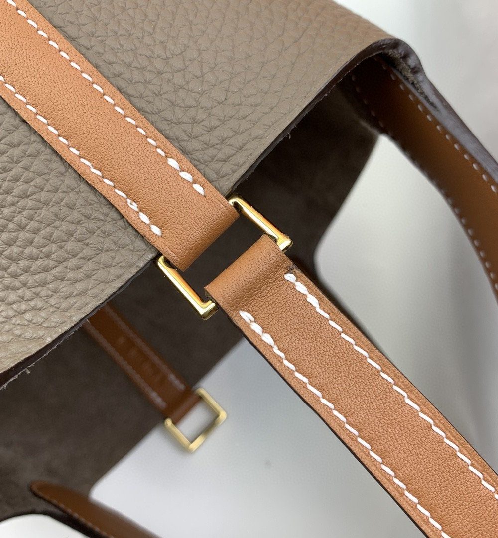 1:1 Replica Hermes Picotin Lock 18 Bag Etoupe/Brown With Gold-Toned Hardware For Women, Women's Handbags 7.1in/18cm