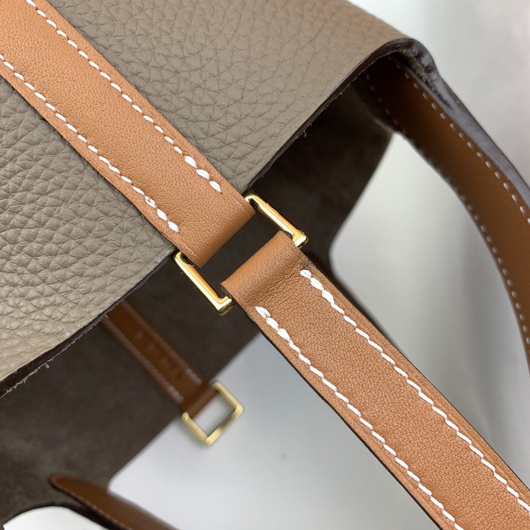 1:1 Replica Hermes Picotin Lock 18 Bag Etoupe/Brown With Gold-Toned Hardware For Women, Women's Handbags 7.1in/18cm - Image 8