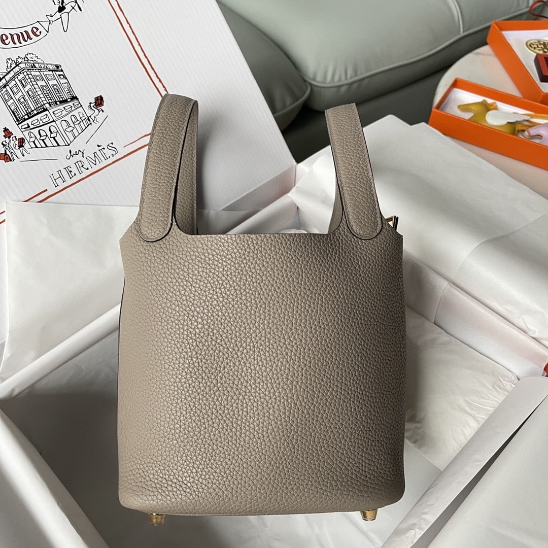 1:1 Replica Hermes Picotin Lock 18 Bag Greige For Women, Women's Handbags 7.1in/18cm - Image 4