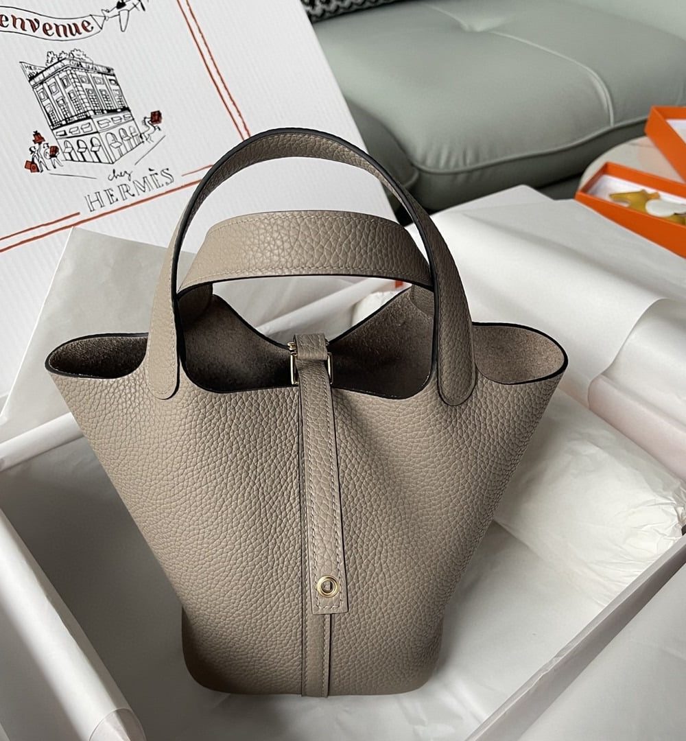 1:1 Replica Hermes Picotin Lock 18 Bag Greige For Women, Women's Handbags 7.1in/18cm