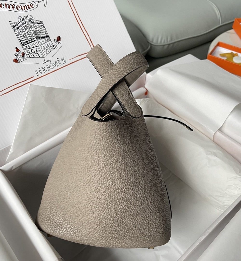 1:1 Replica Hermes Picotin Lock 18 Bag Greige For Women, Women's Handbags 7.1in/18cm