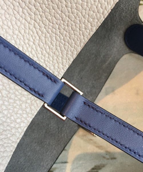 1:1 Replica Hermes Picotin Lock 18 Bag Grey/Navy Blue With Silver-Toned Hardware For Women, Women's Handbags 7.1in/18cm