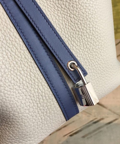 1:1 Replica Hermes Picotin Lock 18 Bag Grey/Navy Blue With Silver-Toned Hardware For Women, Women's Handbags 7.1in/18cm