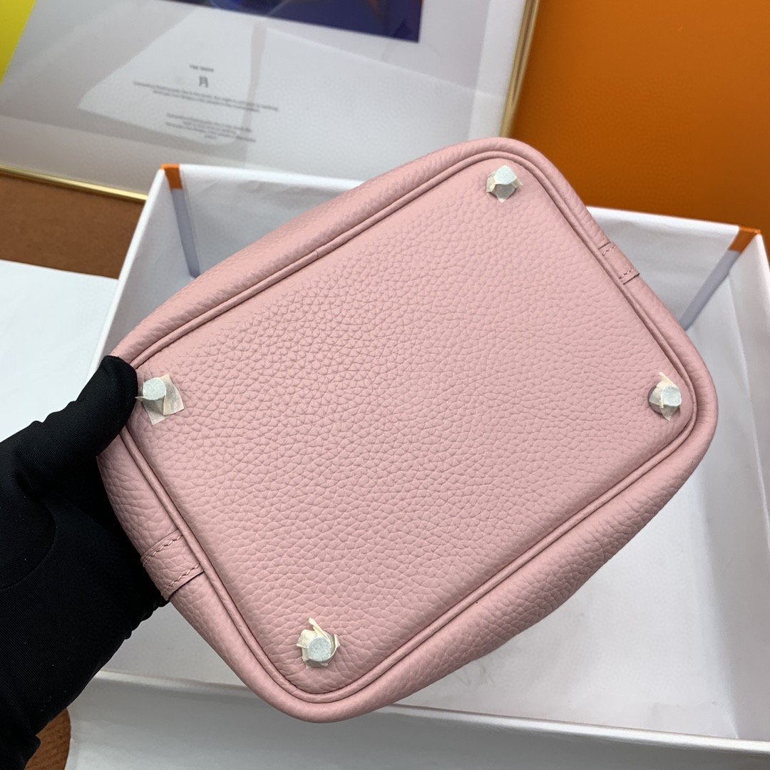 1:1 Replica Hermes Picotin Lock 18 Bag Light Pink With Silver-Toned Hardware For Women, Women's Handbags 7.1in/18cm - Image 6