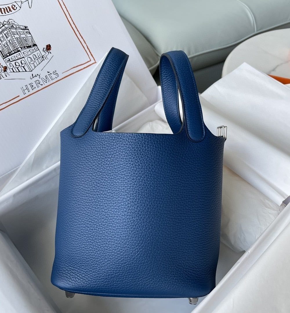 1:1 Replica Hermes Picotin Lock 18 Bag Navy Blue For Women, Women's Handbags 7.1in/18cm