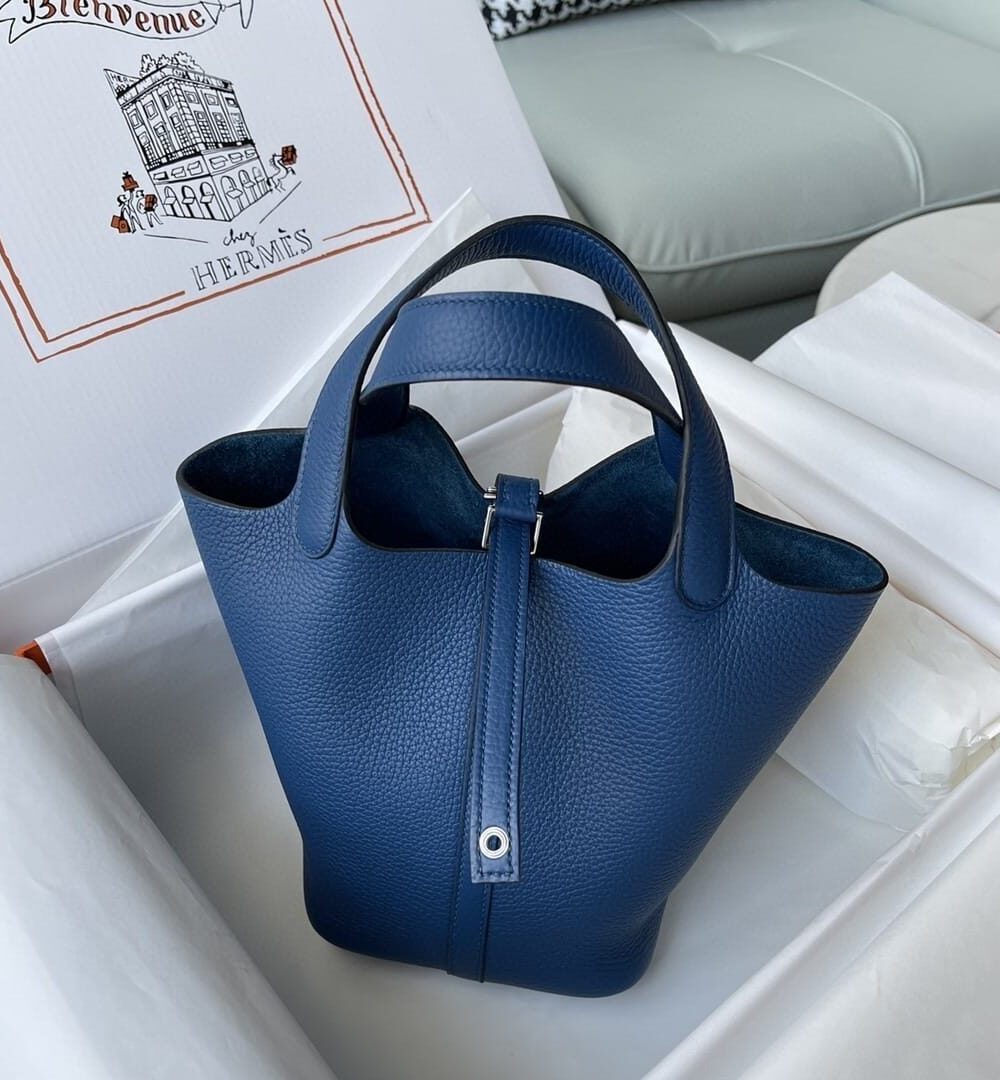 1:1 Replica Hermes Picotin Lock 18 Bag Navy Blue For Women, Women's Handbags 7.1in/18cm