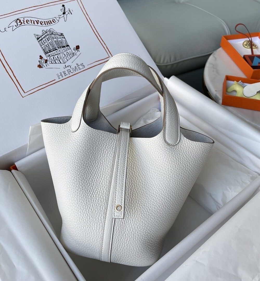 1:1 Replica Hermes Picotin Lock 18 Bag White For Women, Women's Handbags 7.1in/18cm
