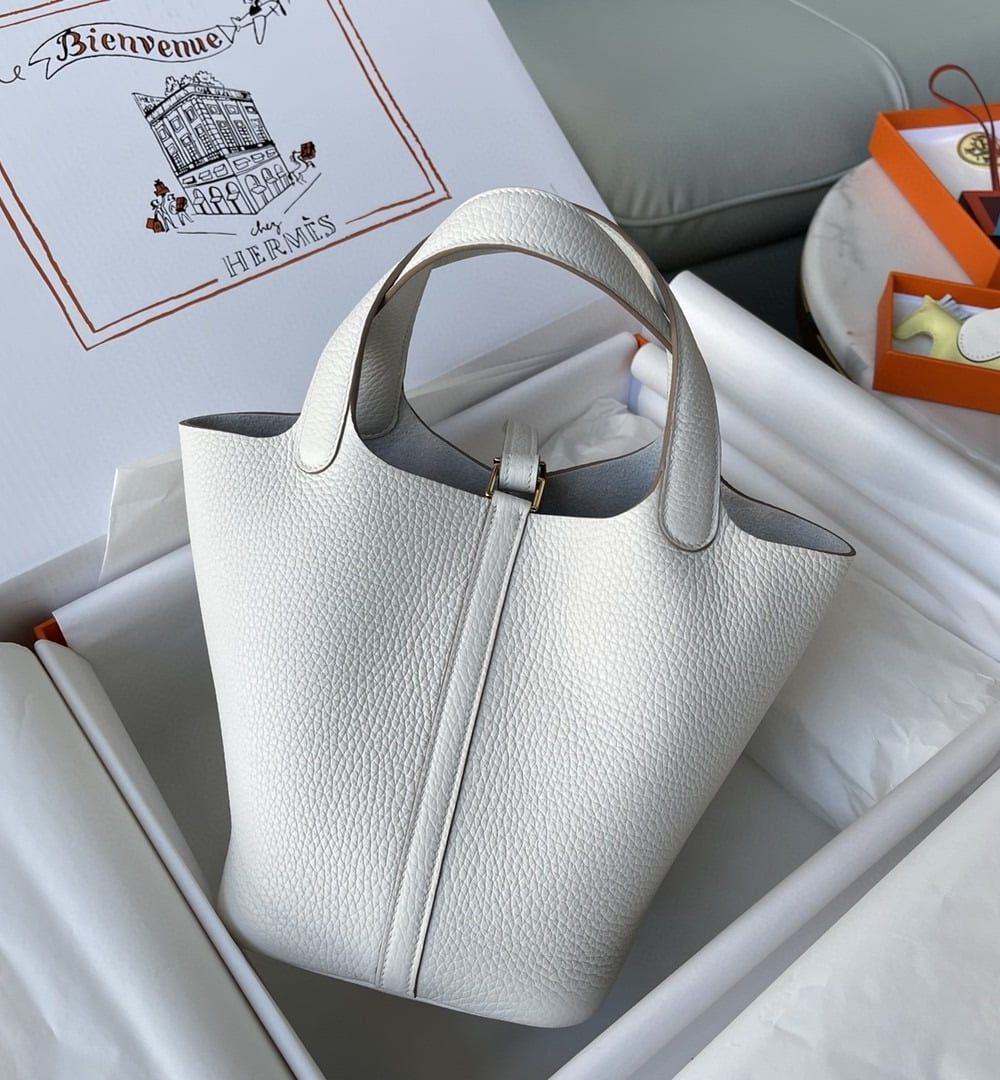 1:1 Replica Hermes Picotin Lock 18 Bag White For Women, Women's Handbags 7.1in/18cm