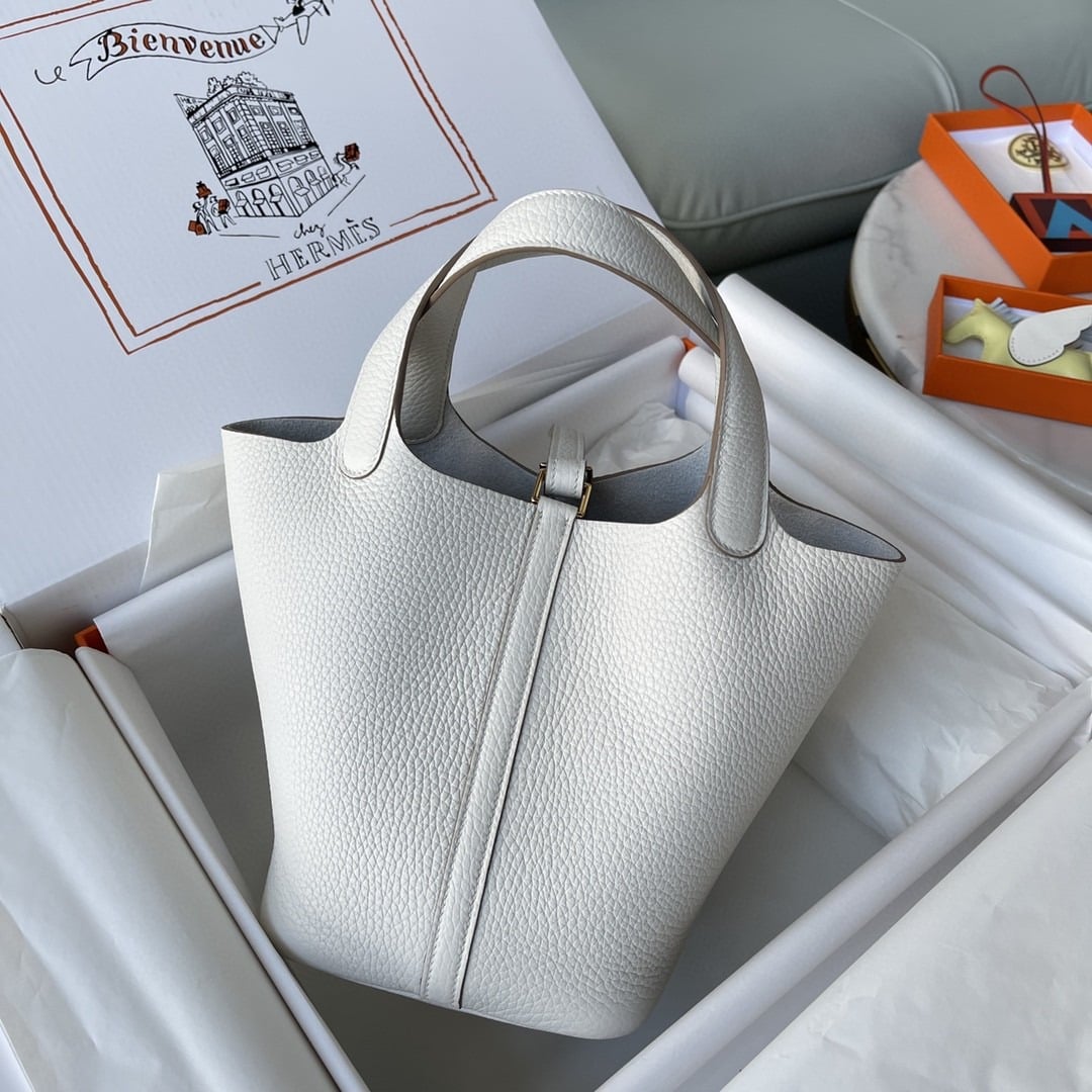 1:1 Replica Hermes Picotin Lock 18 Bag White For Women, Women's Handbags 7.1in/18cm - Image 2