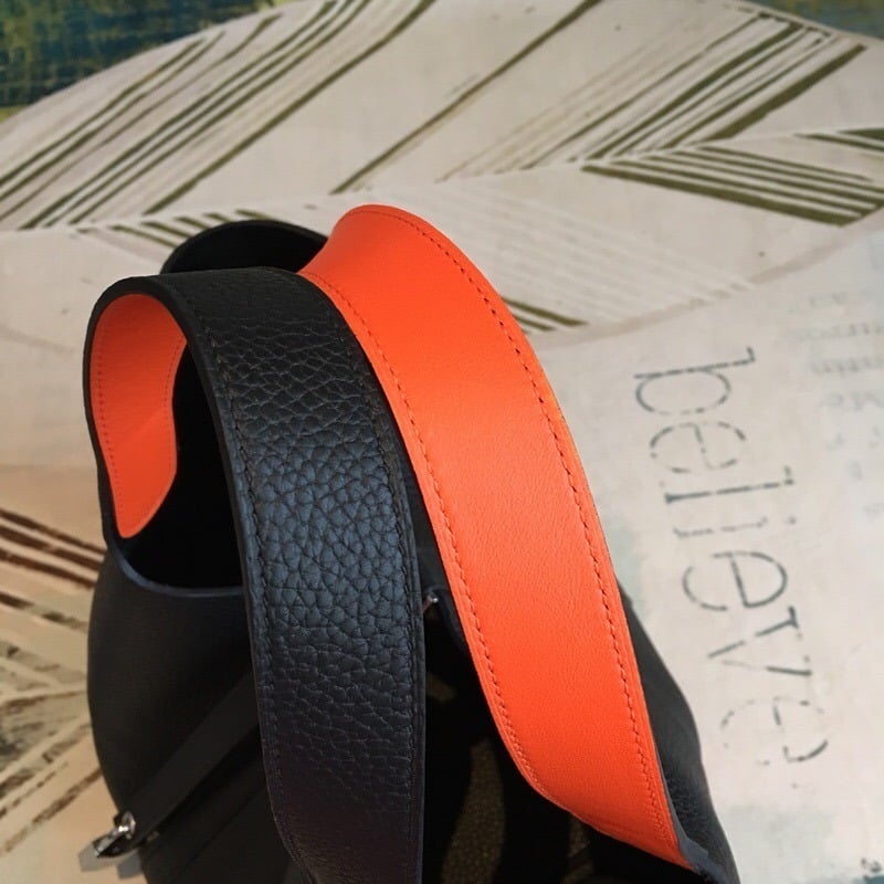 1:1 Replica Hermes Picotin Lock 18 Black Clemence Palladium Hardware For Women 7.5in/19cm - Image 5