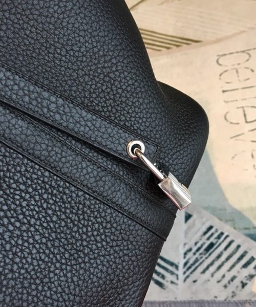 1:1 Replica Hermes Picotin Lock 18 Black Clemence Palladium Hardware For Women 7.5in/19cm