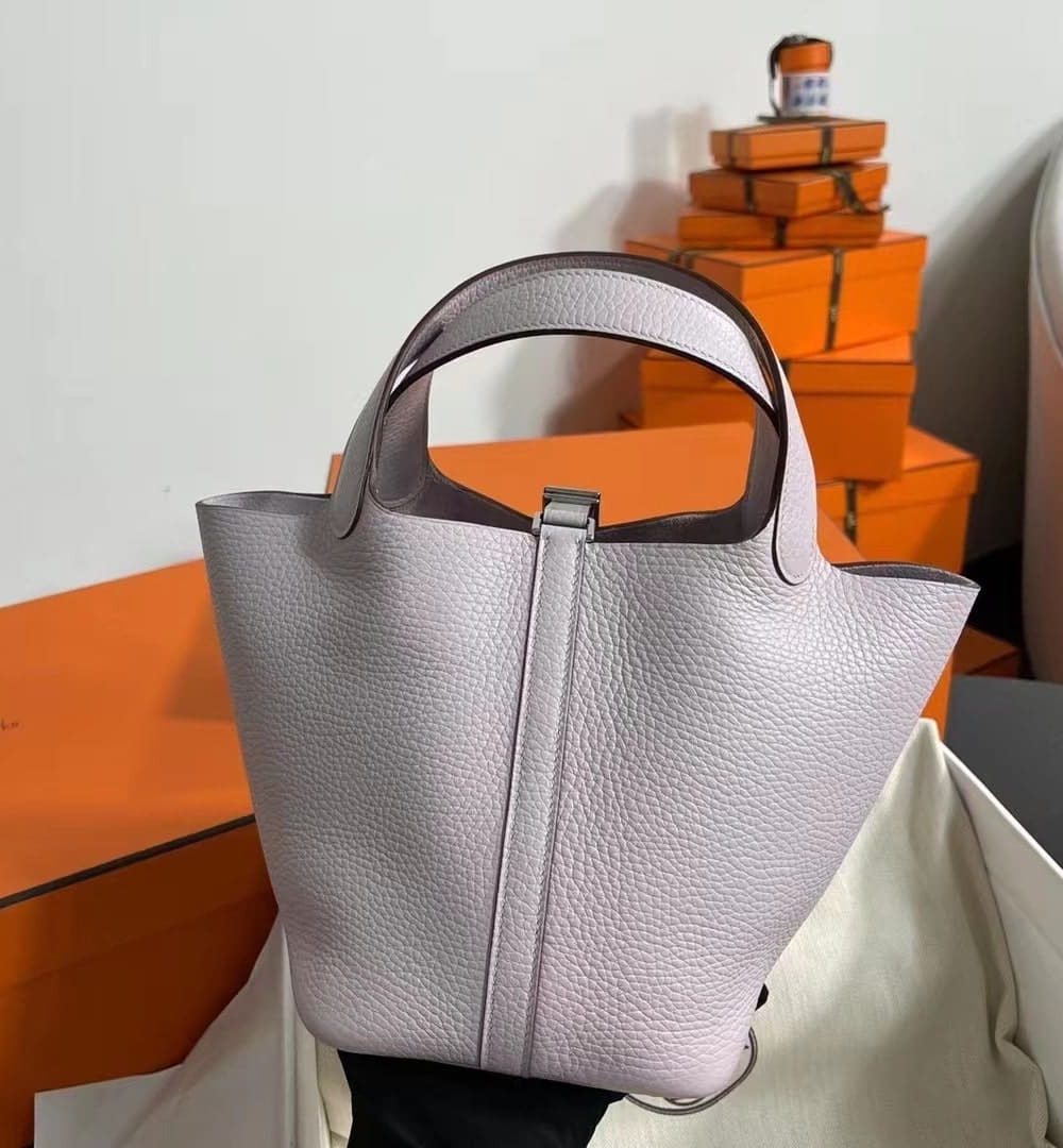 1:1 Replica Hermes Picotin Lock 18 Lime Clemence Yellow/Green/Red/Blue/Light Green/Light Purple/Pink For Women 19cm / 7.5in